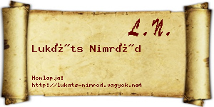 Lukáts Nimród névjegykártya